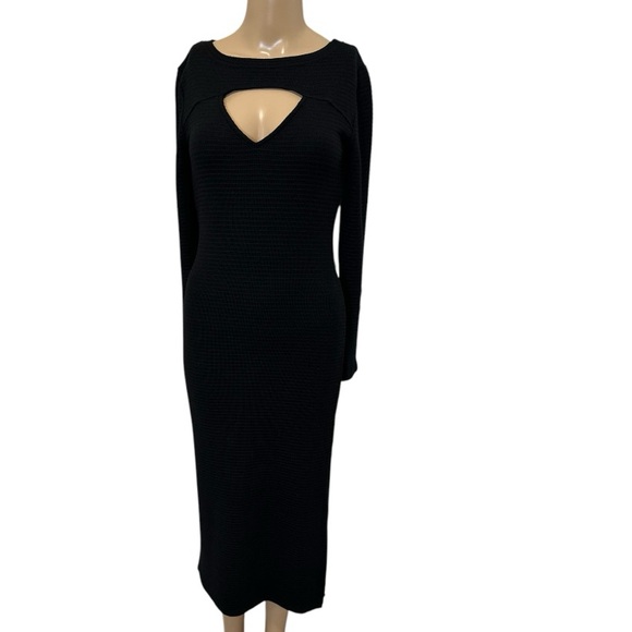 BB Dakota by Steve Madden Dresses & Skirts - BB Dakota by Steve Madden Love Shrug LS Rib Knit Midi Dress Black X-Small